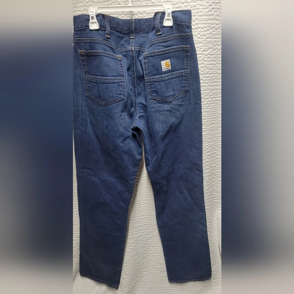 Carhartt Men's Relaxed Fit Dark Blue Jeans - Picture 6 of 8